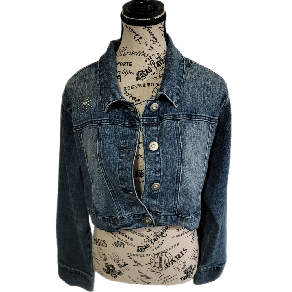 AMERICAN BLUES WOMENS JEAN SHORT CROPED JACKET SIZE XL